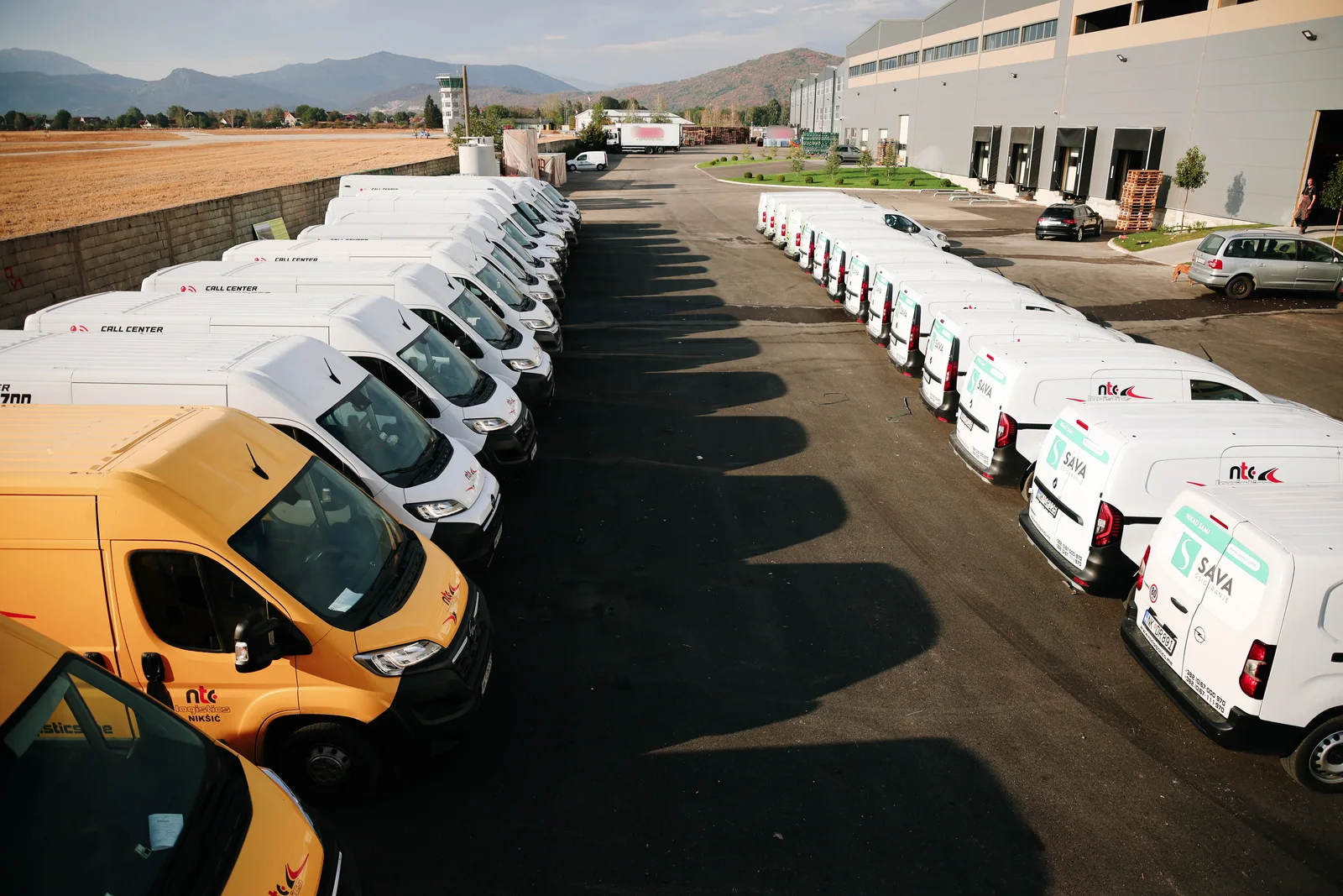 Delivery fleet in the yard outside the NTC Logistics centre